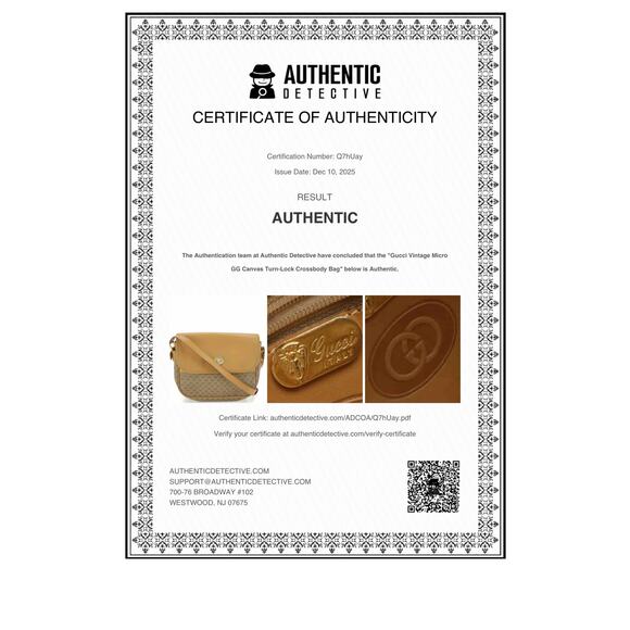 Authenticated Gucci Vintage Micro GG Canvas & Leather Crossbody - Picture 2 of 10